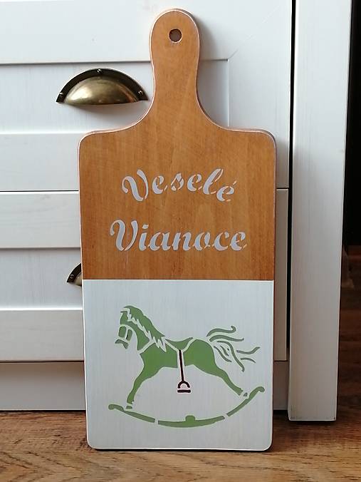 Dekorácie - Drevený vianočný lopár - 17079555_