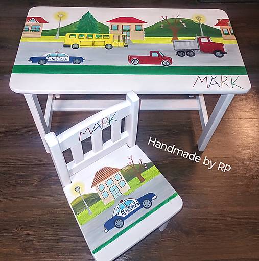 Nábytok - Set do detskej izbičky "Mesto" - 17078819_