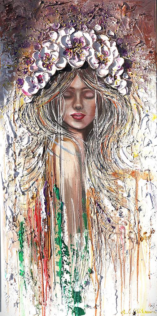 Obrazy - ,,Divoká žena,, 40x80 - 17080856_