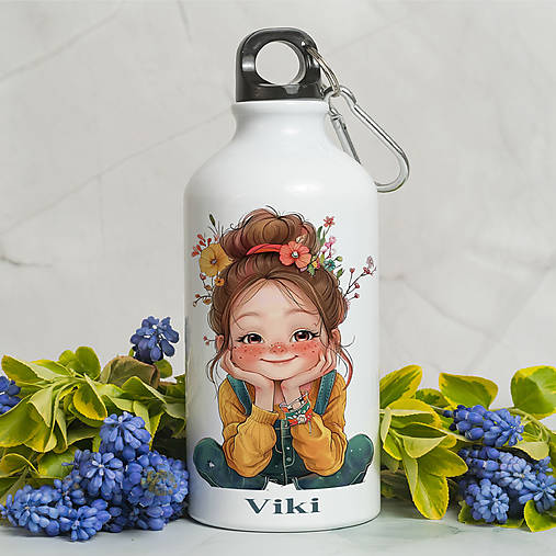 Nádoby - DIEVČATKO fľaša s ľubovoľným menom pre deti - 17080776_