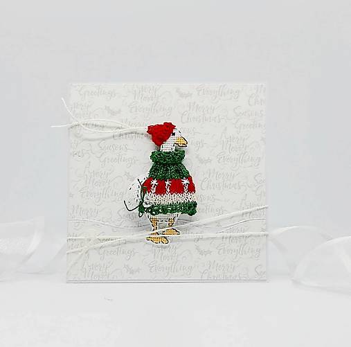 Papiernictvo - Vianočné zvieratká I - vyšívaný pozdrav - 17081443_