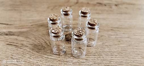 Komponenty - Prívesok fľaštička sklenená so zátkou (44x22 mm) - 17086603_