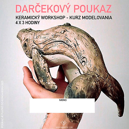 Darčekové poukážky - Darčekový poukaz - Kurz modelovania - 17084774_