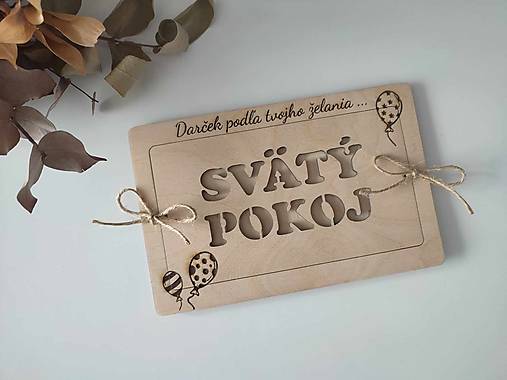 Papiernictvo - Drevená obálka na peniaze - Svätý pokoj - 17084936_