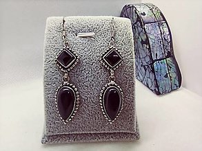 Náušnice - Náušnice - Silver Ag 925, Ónyx - 17089579_