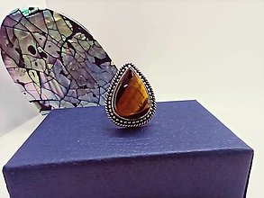 Prstene - Prsteň- Silver Ag 925, Tigrie Oko - 17089704_