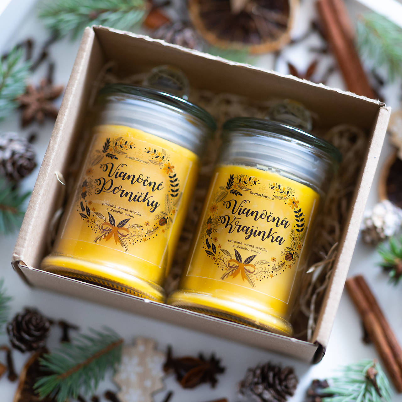 AKCIA - Darčeková sada 2sviečok zo 100% včelieho vosku