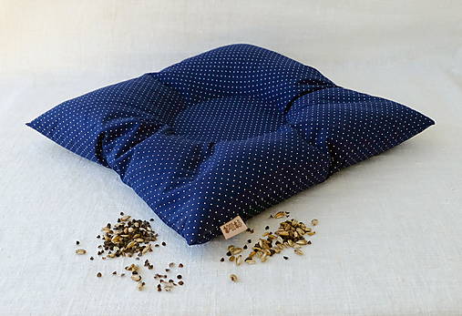 Úžitkový textil - Funkčný FILKI Sedákošš extra - úľavový sedák pre problematické sedenie (tmavodrý s bodkami) - 17092642_