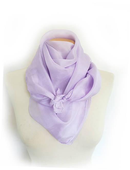 Šatky - "pastel lilac"  hodvábná šatka  90x90 cm skladom - 17090985_