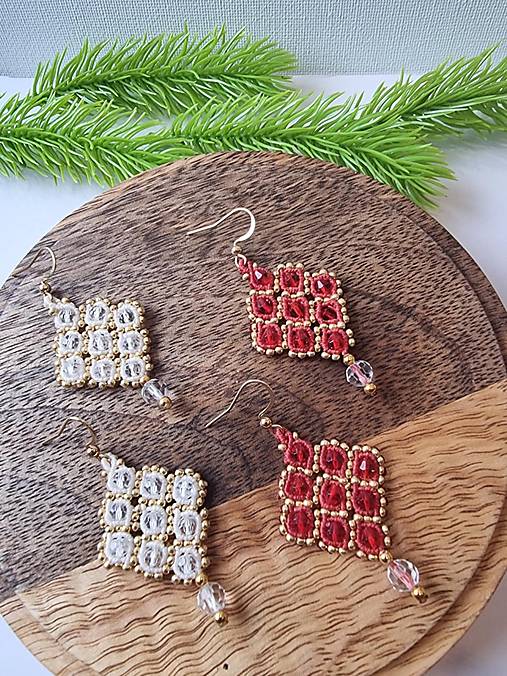 Náušnice - Macrame náušnice smotanovej farby - 17097572_