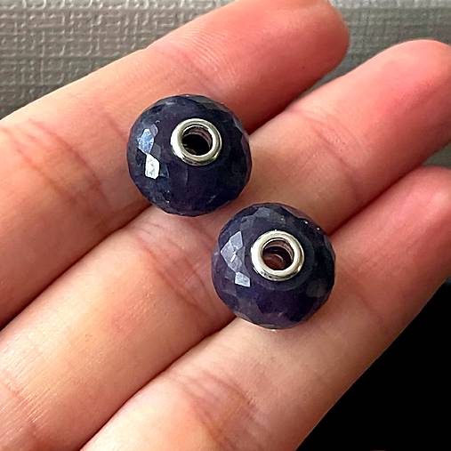 Blue Sapphire Pandora Style Pendant / Prívesok, korálka zafír AG925 E058 (č.2)