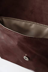 Kabelky - Kožená kabelka s nastaviteľným popruhom (Čokoládová hnedá) - 17099744_