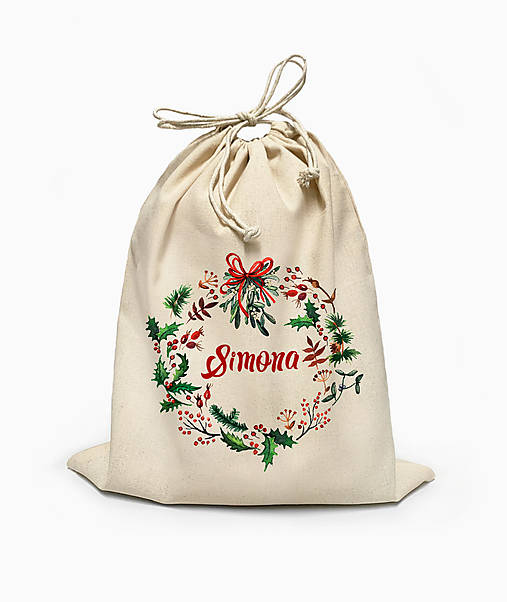Úžitkový textil - Mikulášske/Vianočné vrecúško s menom - 17098974_