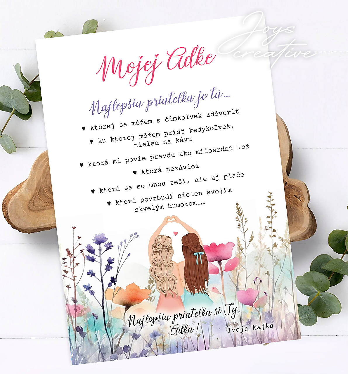 Tabulka pre kamarátku, darček pre najlepšiu priateľku (s obrázkom)