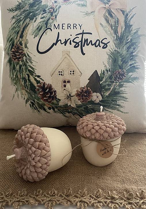 Sviečky - Veľká sójová sviečka - žaluď - 17100813_