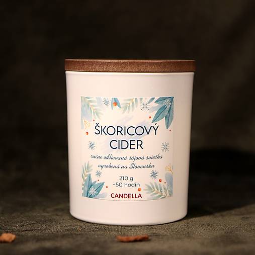 ŠKORICOVÝ CIDER vianočná sójová sviečka