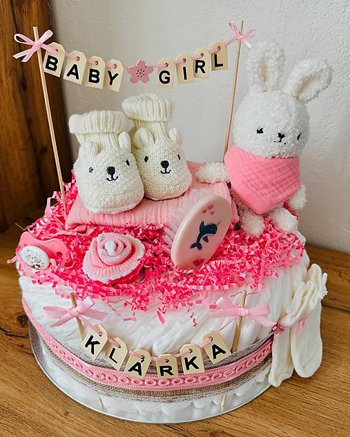 Detské doplnky - Plienková torta Baby Girl - 17099865_