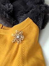  - Elegantná "šelmička" - brošňa béžová so štrasovým kamienkom a zvieracím leopardím vzorom - 17101948_