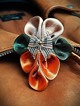  - Elegancia a la Chanel - brošňa s károvanou mašľou - 17102062_