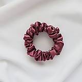  - Saténová scrunchie | MINI (Berry) - 17101936_