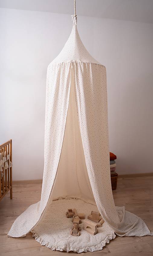 Detský textil - Baldachýn do detskej izby s dizajnom jemných kvietkov - 17103792_