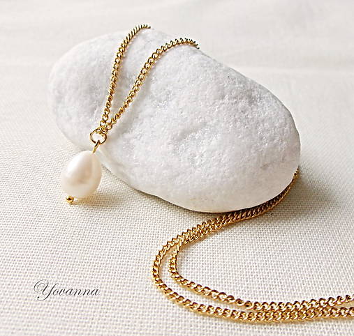 Náhrdelníky - Náhrdelník s perlou - 17102931_