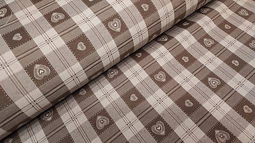 Textil - Dekoračna látka ,,čokoládové srdiečka" - 17108078_