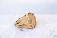 Peňaženky - Kožený mešec béžový - 17106072_