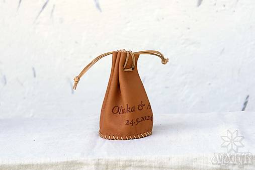 Peňaženky - Kožený mešec •150• s venovaním (Hnedá koža) - 17106005_