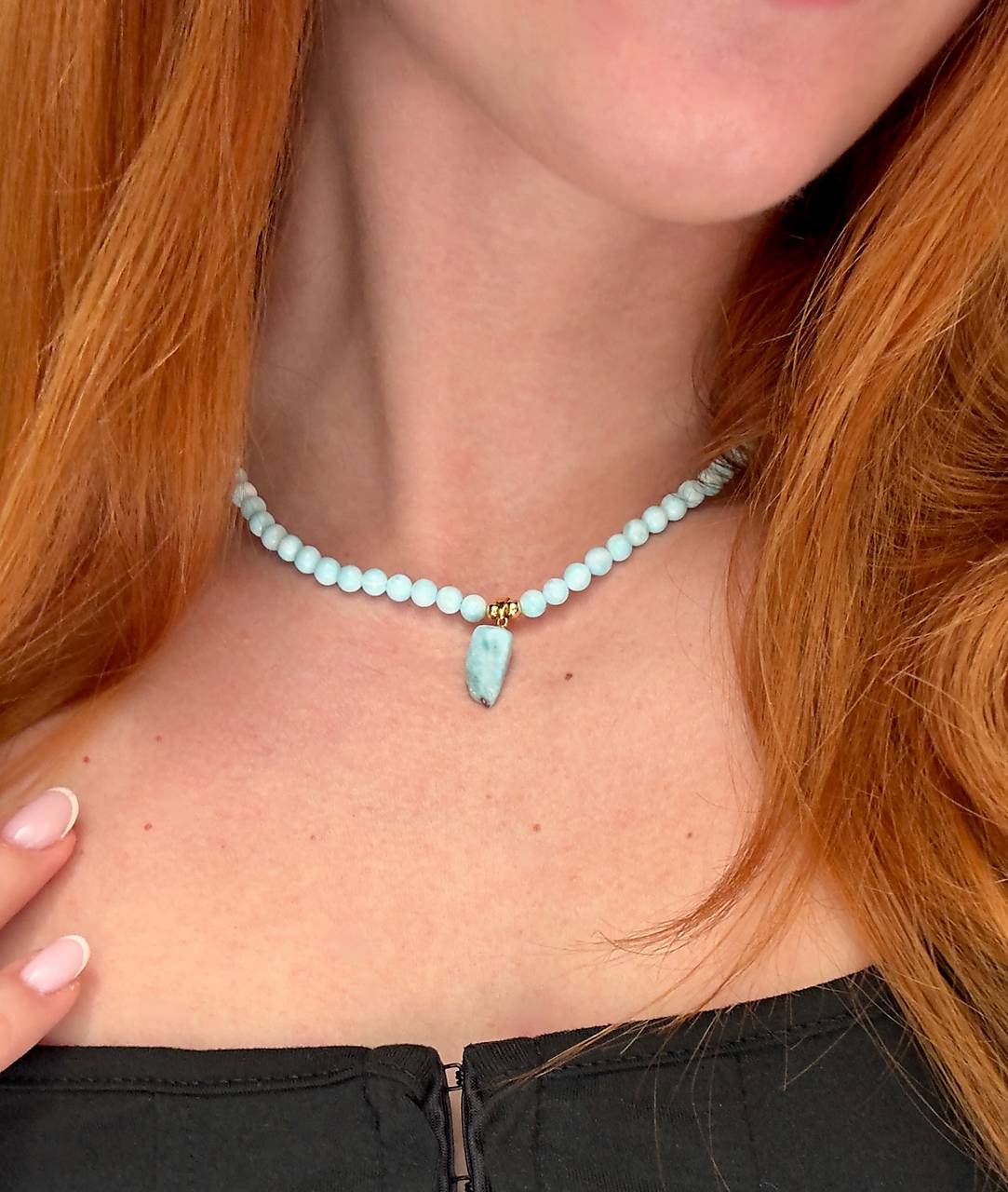 Náhrdelník Sprievodca duše - Hemimorfit a Larimar