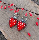 Náušnice - Heart dots // Red - 17106926_