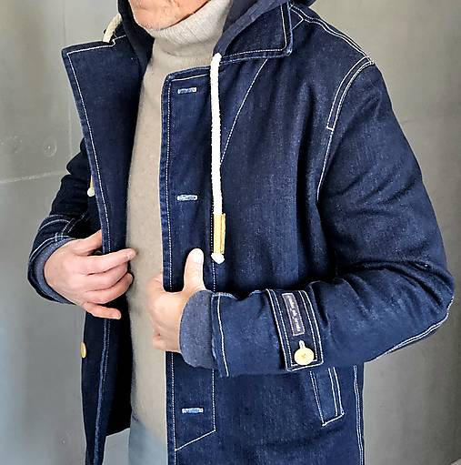 Pánske oblečenie - Zimný kabát/bunda - DENIM - 17105378_