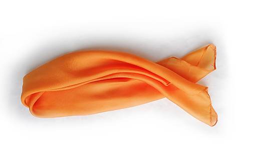 Šatky -  "orange" hodvábná šatka skladom - 17106589_