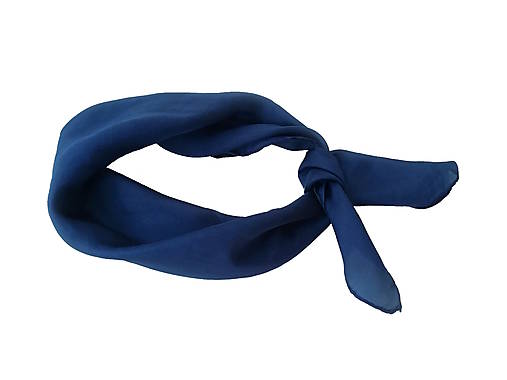 Šatky - "navy blue" hodvábná šatka  55x55cm skladom - 17106754_