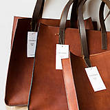 Kabelky - Kožená shopper kabelka TOTE BAG - 17106386_