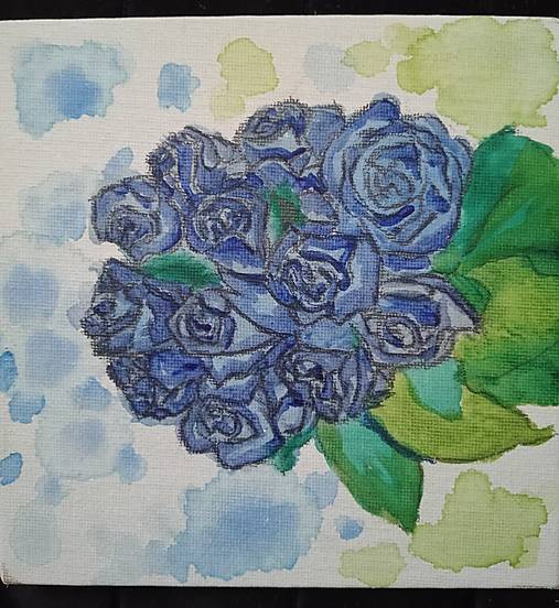 Obrazy - 3 Maľované obrázky kvetov s magnetom vzadu - 17105726_