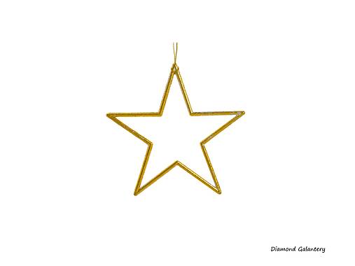 Polotovary - Hviezda závesna  - 120 mm (Zlatá) - 17112546_