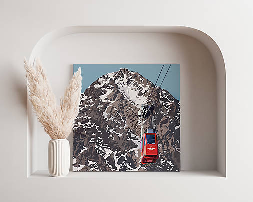Grafika - Lomnický štít - obraz na plátne 30x30 cm - 17110401_