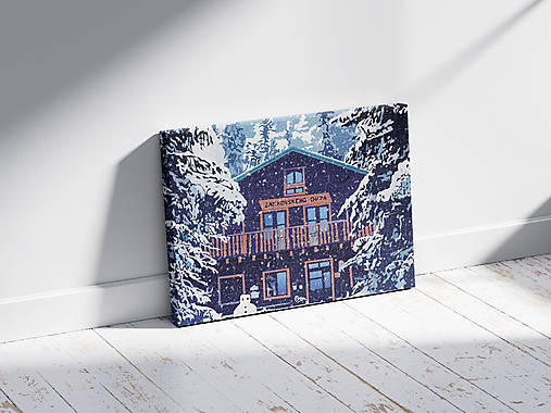 Grafika - Zamkovského chata - obraz na plátne 60x30 cm - 17110522_