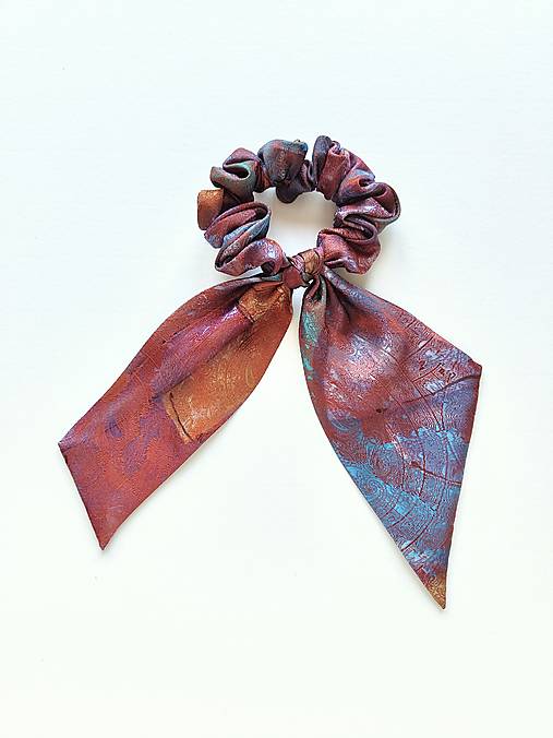 Maxi scrunchie asymetrická (Bordovo-modrá)