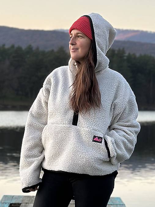 Bundy a kabáty - Chlpatá bunda BIELA MYŠ - 17112656_