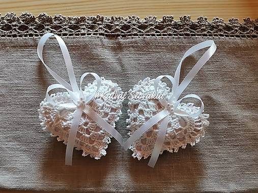 Dekorácie - Srdiečka  s voňou levandule (Biele srdiečko s bielou stuhou) - 17115455_