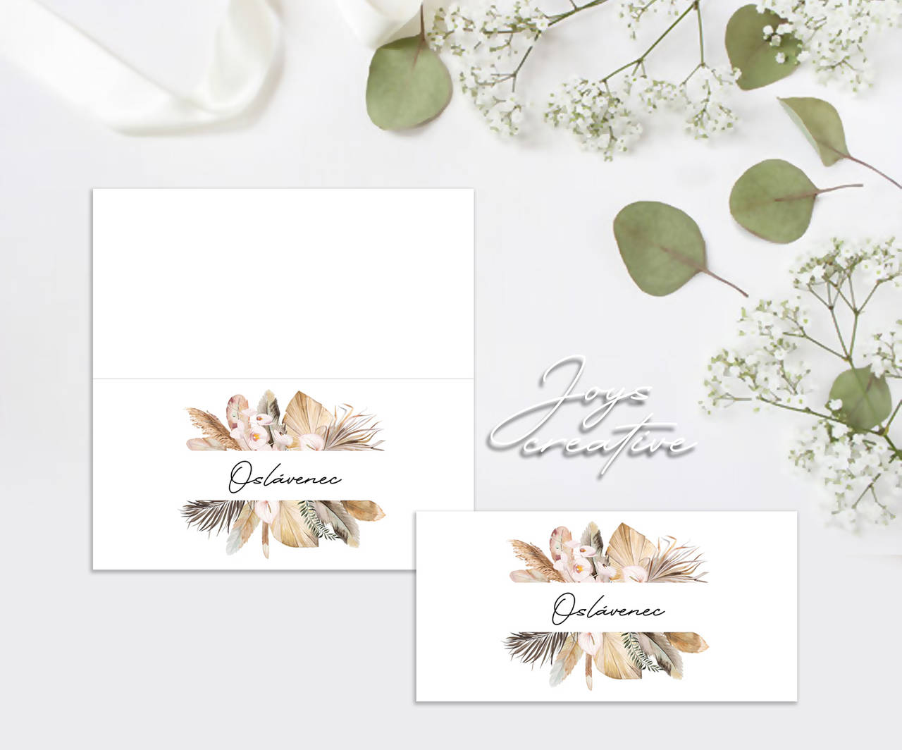 Skladacie menovky v štýle "Pampas grass"