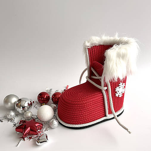 Úložné priestory & Organizácia - Vianočný košík „Mikulášska čižma“ - 17114698_
