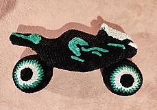 Úžitkový textil - Háčkovaná motorka (čierno-zelena) - 17114356_