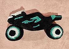 Úžitkový textil - Háčkovaná motorka (čierno-zelena) - 17114357_