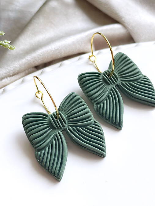 Náušnice - Visiace náušnice mašľa vrúbky - 17115172_