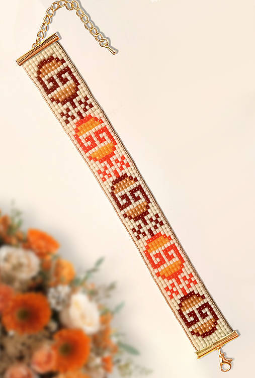 Náramky - Pomaranče s čokoládou - korálkový náramok  - 17113934_