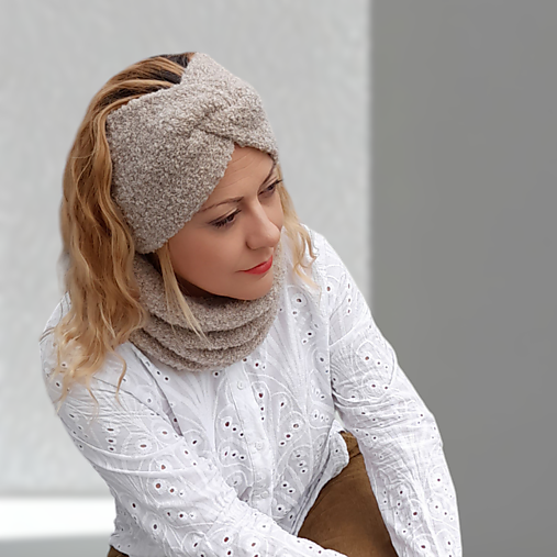 Šály a nákrčníky - BOUCLÉ alpaca tunel  - 17116565_