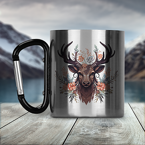 Nádoby - JELEŇ nerezový termo hrnček  - 17119279_